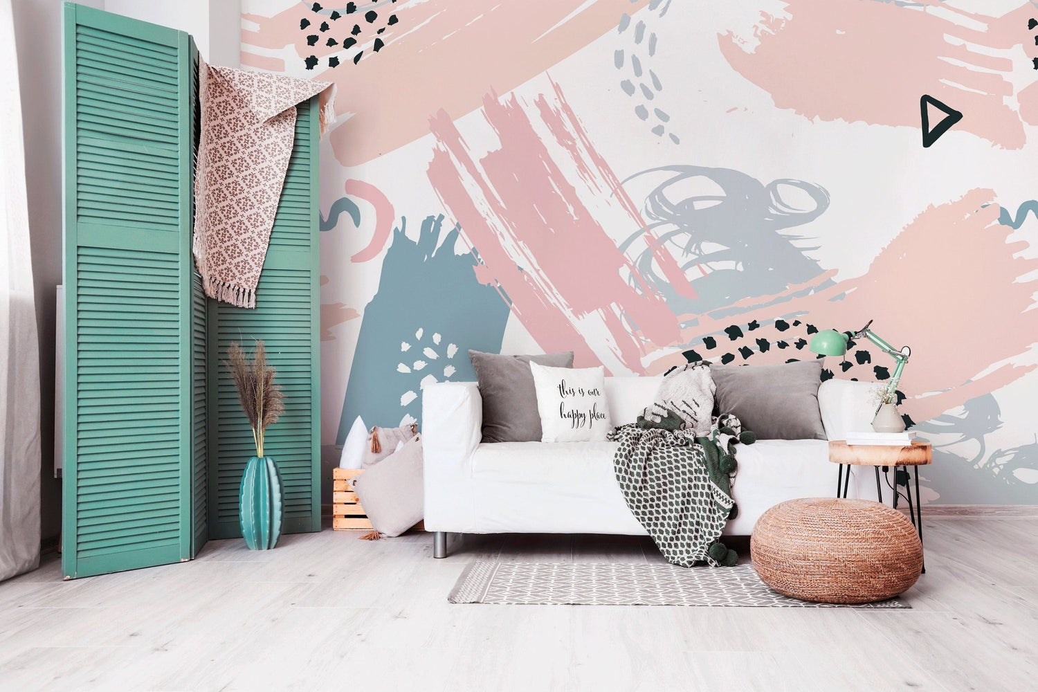 Abstract Pastel Brushstrokes Wallpaper - B349 - WallTrend