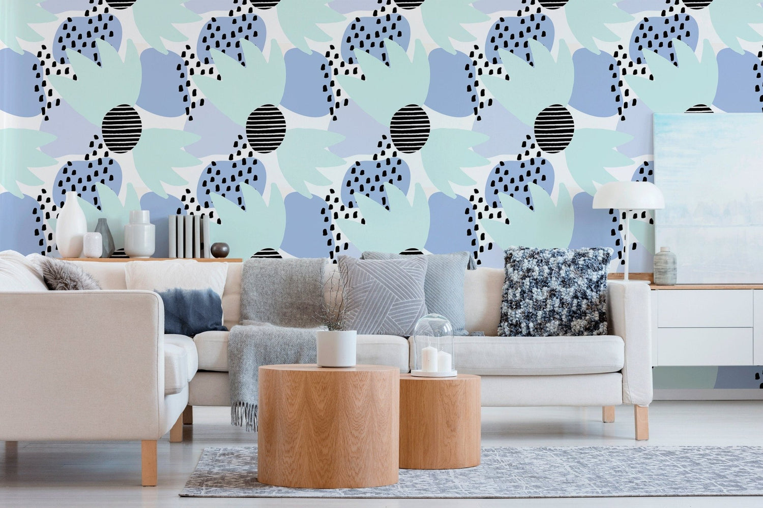 Abstract Pastel Shapes and Textures Wallpaper - B380 - WallTrend