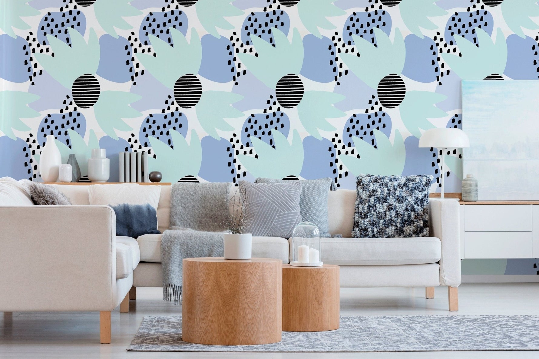 Abstract Pastel Shapes and Textures Wallpaper - B380 - WallTrend