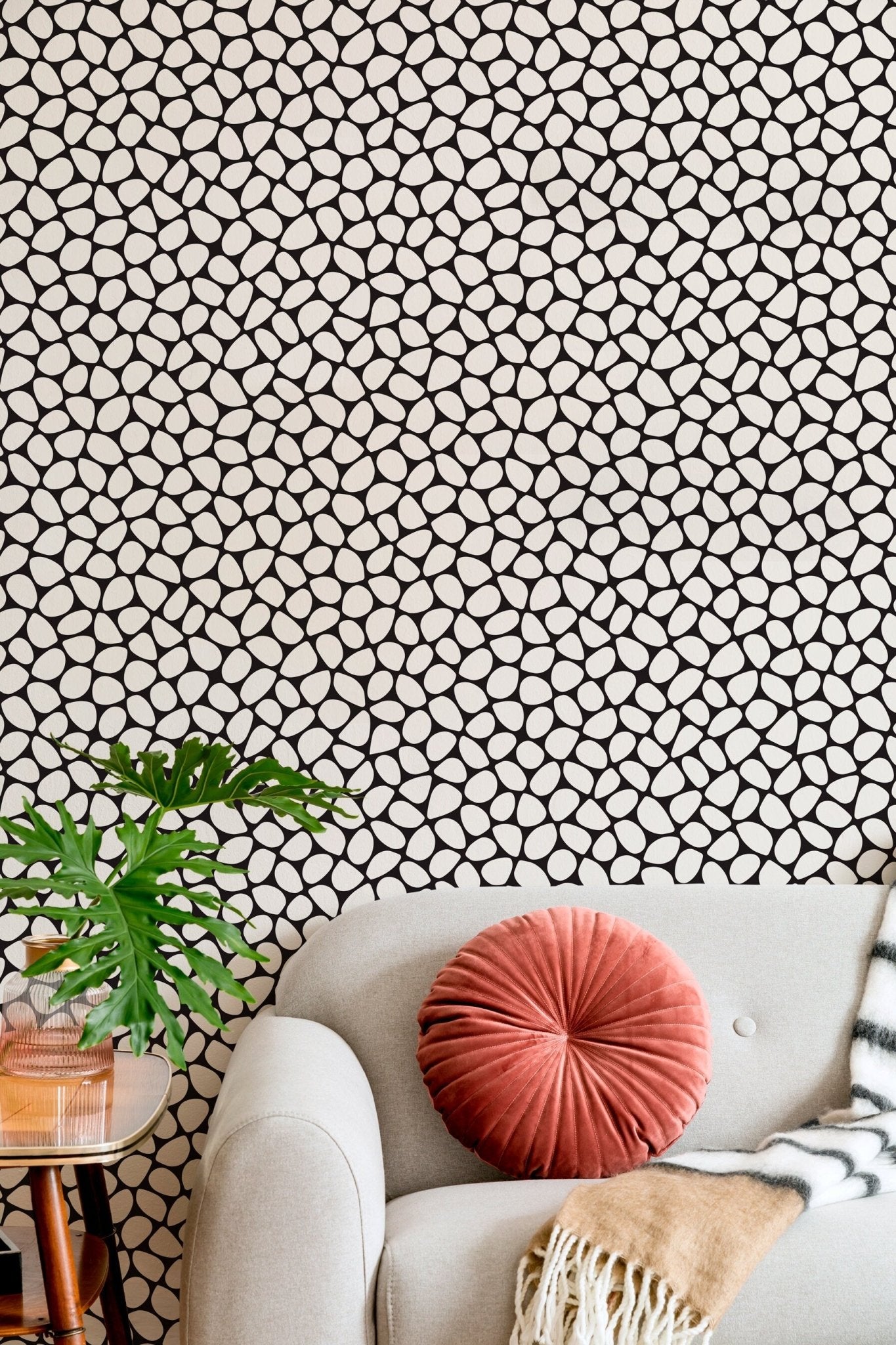 Abstract Pebble Pattern Wallpaper - C103 - WallTrend