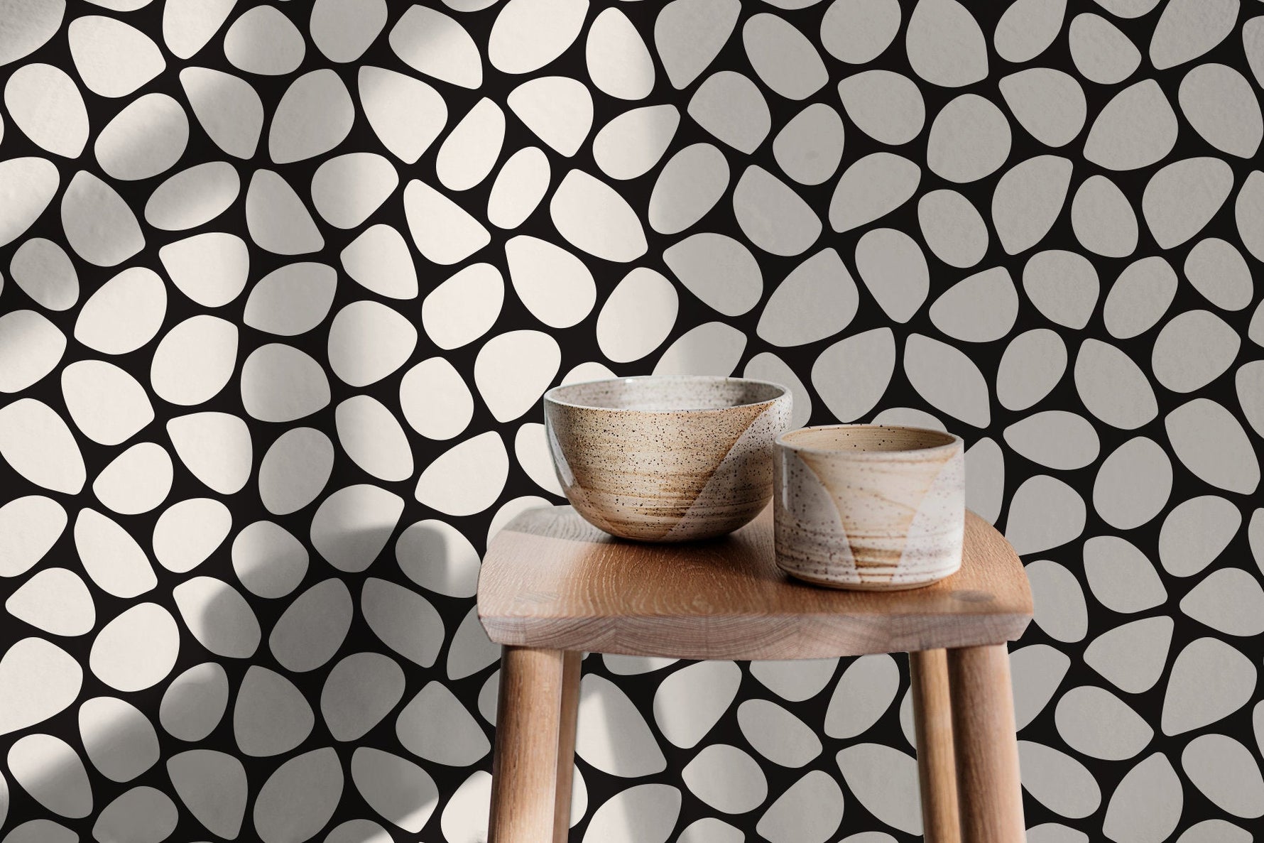 Abstract Pebble Pattern Wallpaper - C103 - WallTrend