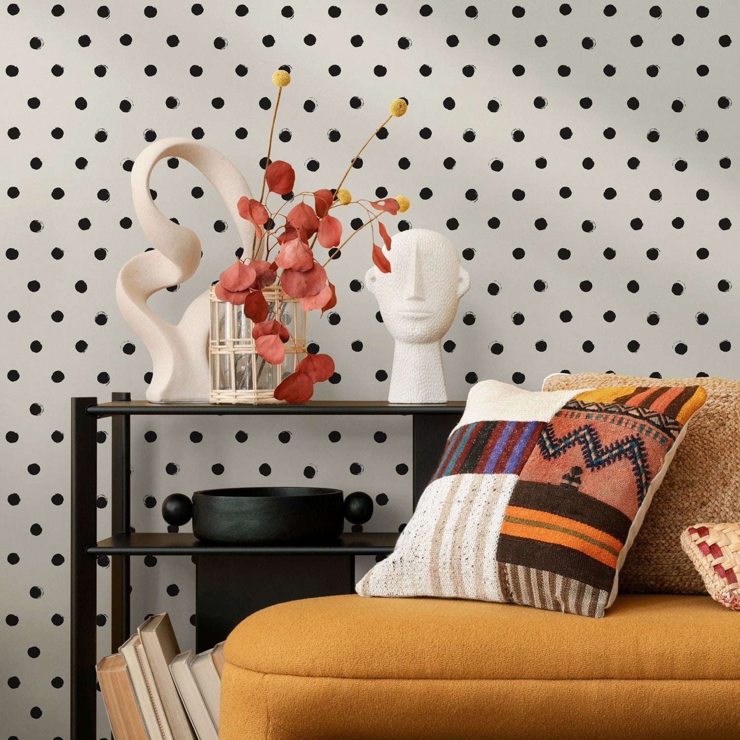 Abstract Polka Dot Wallpaper - A355 - WallTrend