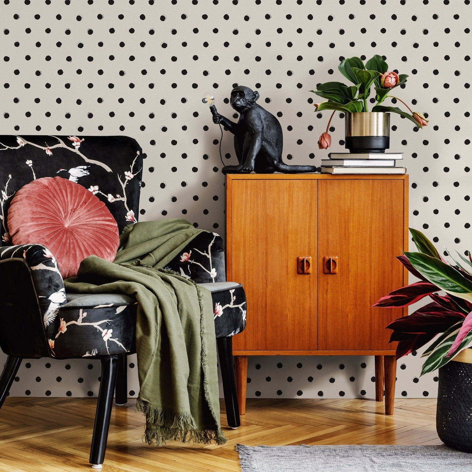 Abstract Polka Dot Wallpaper - A355 - WallTrend