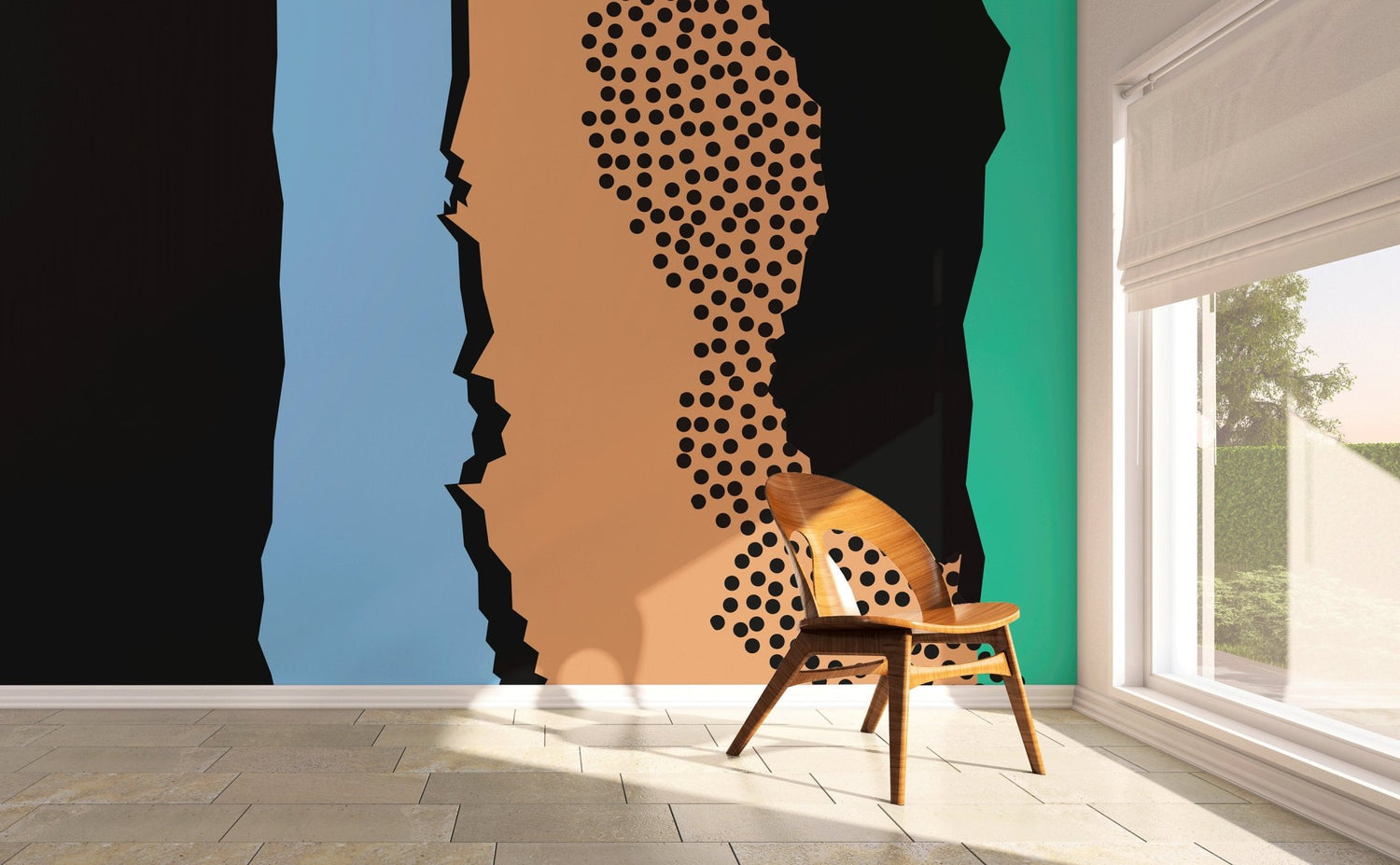 Abstract Profile Silhouette Wallpaper - B497 - WallTrend