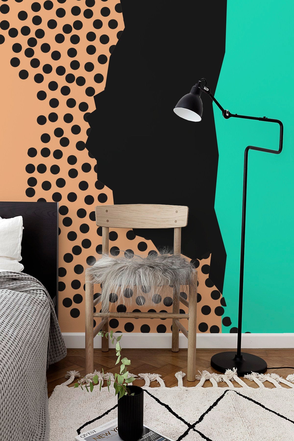 Abstract Profile Silhouette Wallpaper - B497 - WallTrend