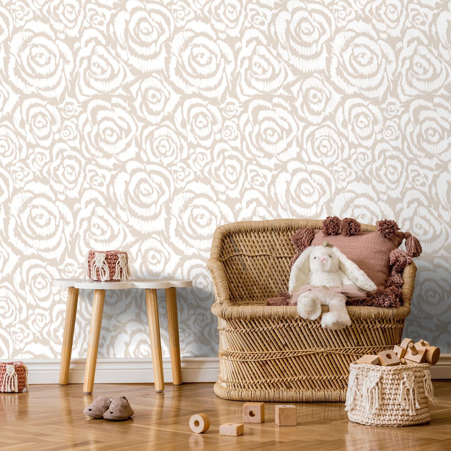 Abstract Rose Swirls Wallpaper - C659 - WallTrend