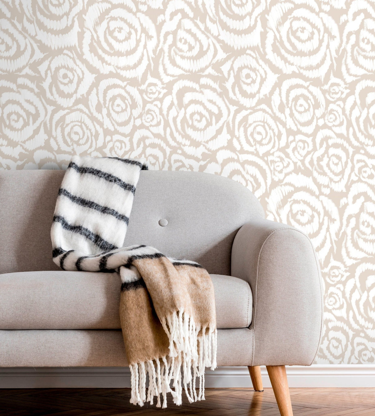 Abstract Rose Swirls Wallpaper - C659 - WallTrend