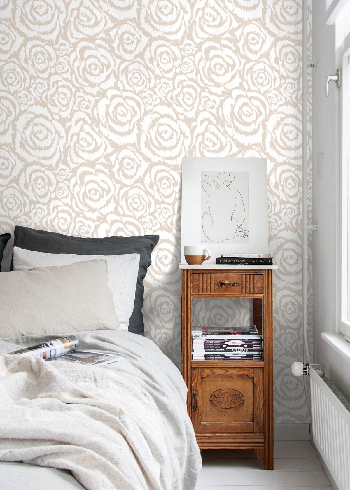 Abstract Rose Swirls Wallpaper - C659 - WallTrend