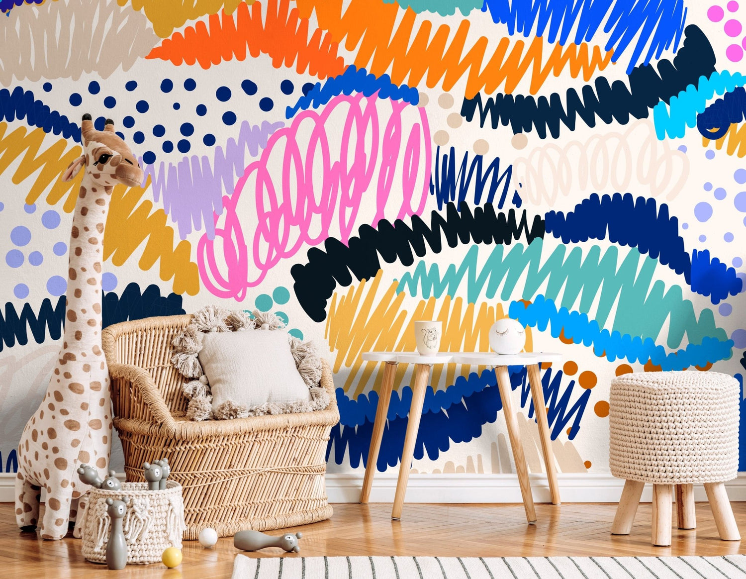 Abstract Scribble Shapes Wallpaper - C141 - WallTrend