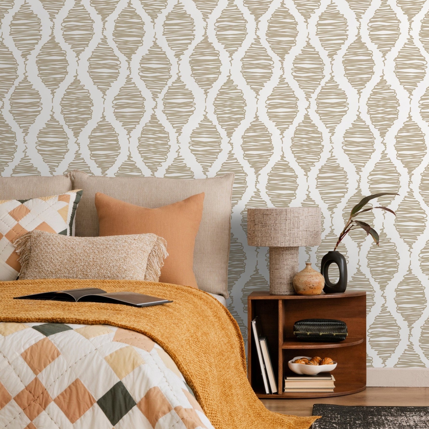 Abstract Scribble Wallpaper - C580 - WallTrend