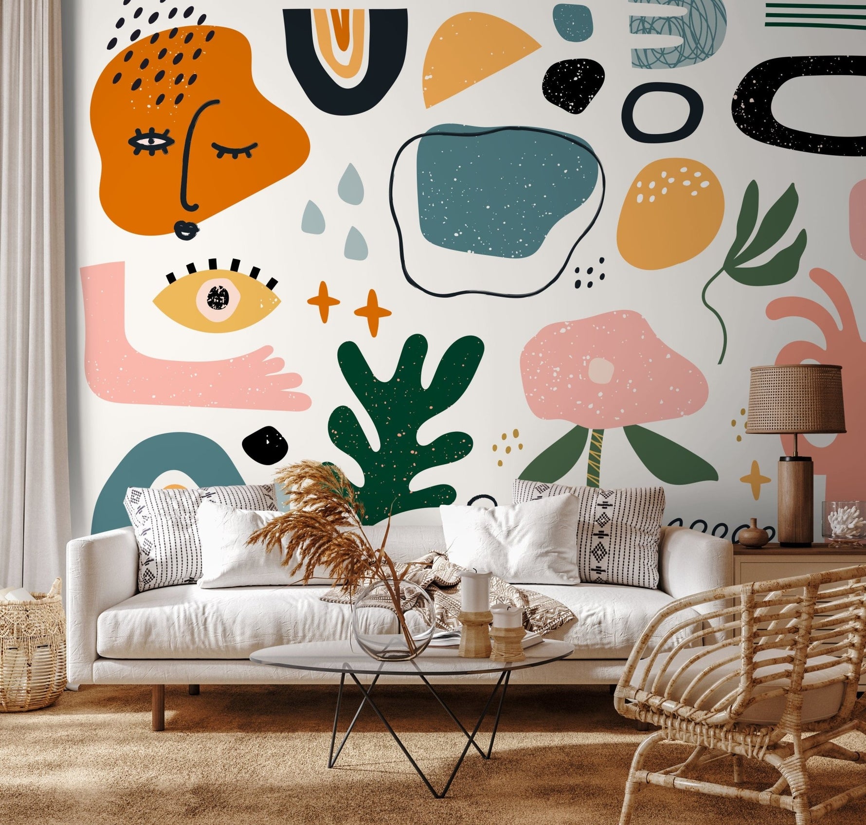 Abstract Shapes and Patterns Wallpaper - B302 - WallTrend