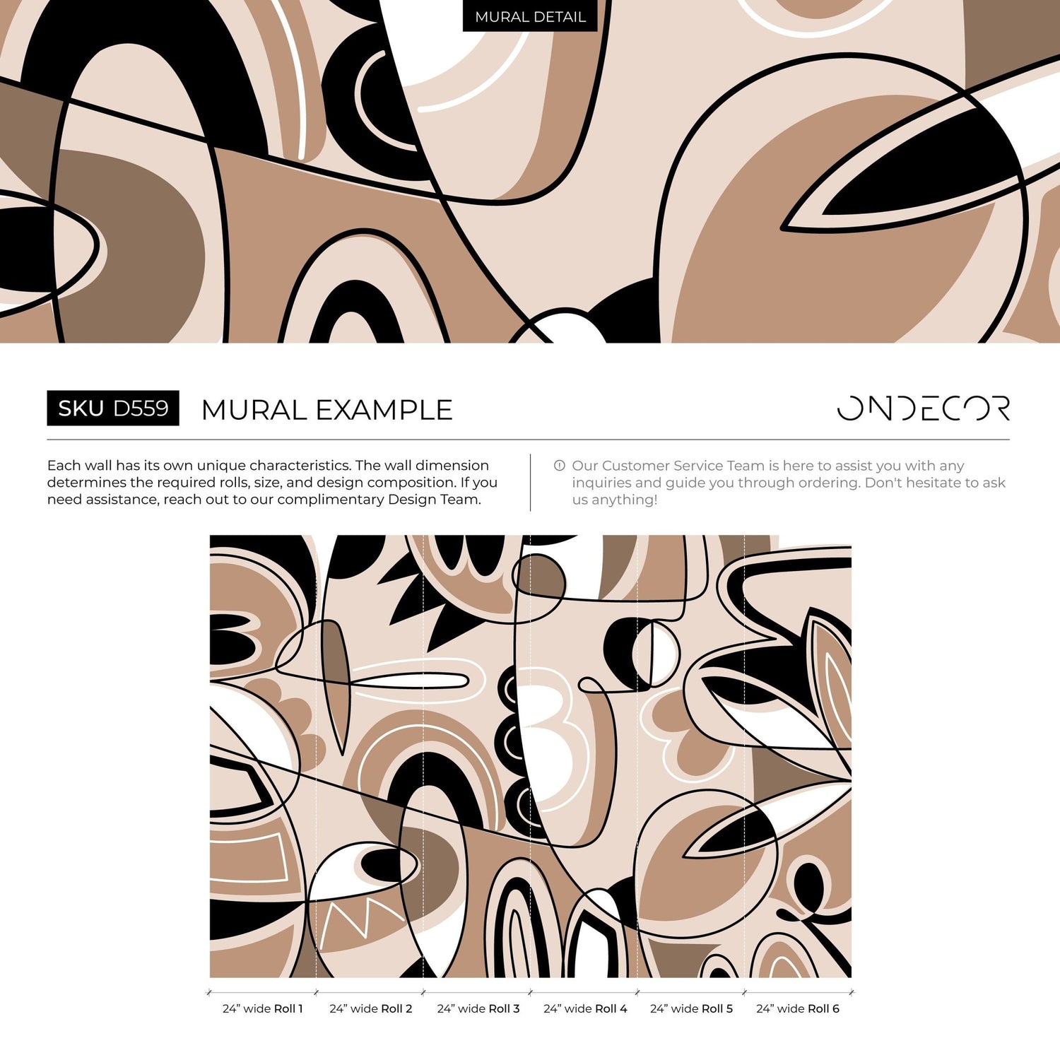 Abstract Shapes Harmony Wallpaper - D559 - WallTrend