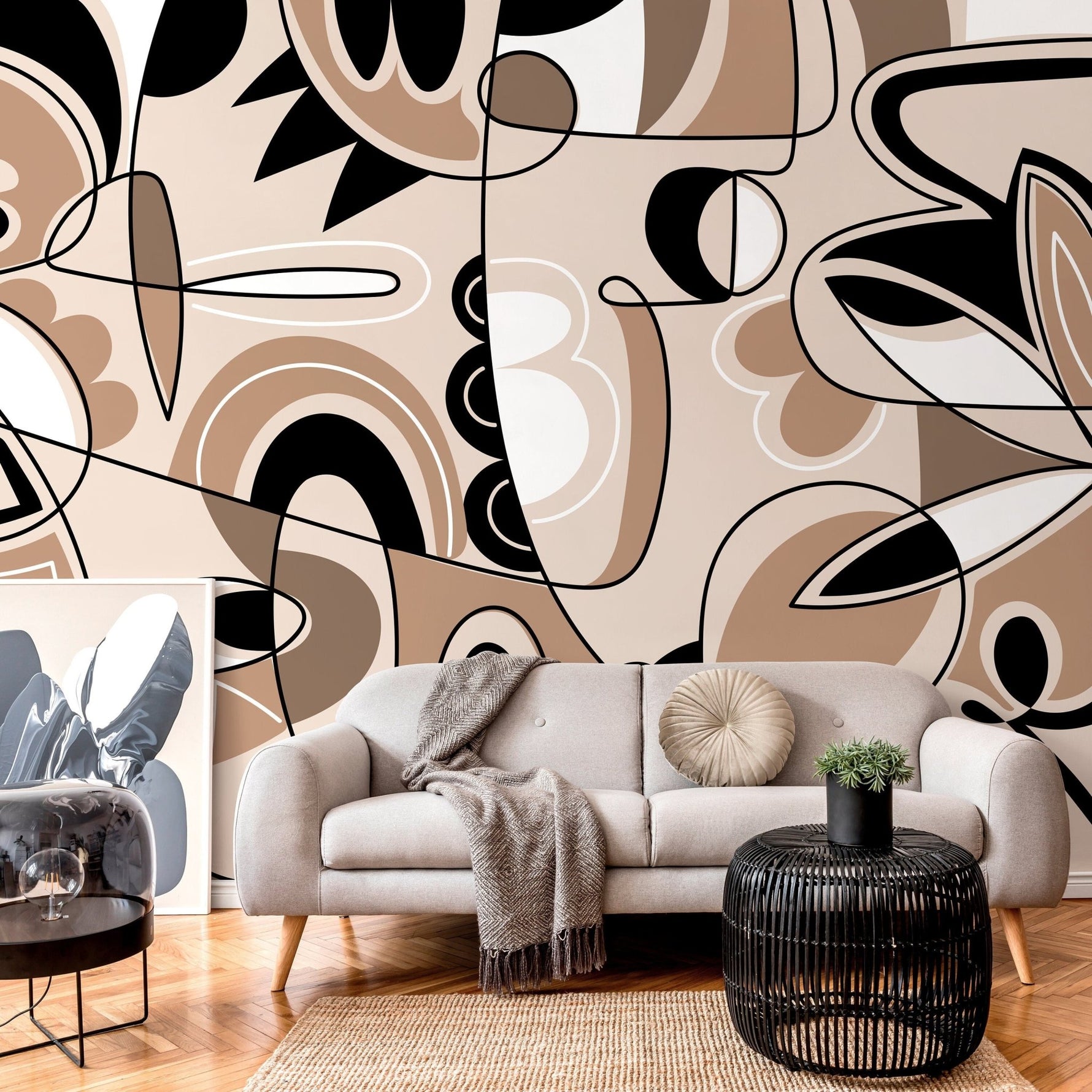 Abstract Shapes Harmony Wallpaper - D559 - WallTrend