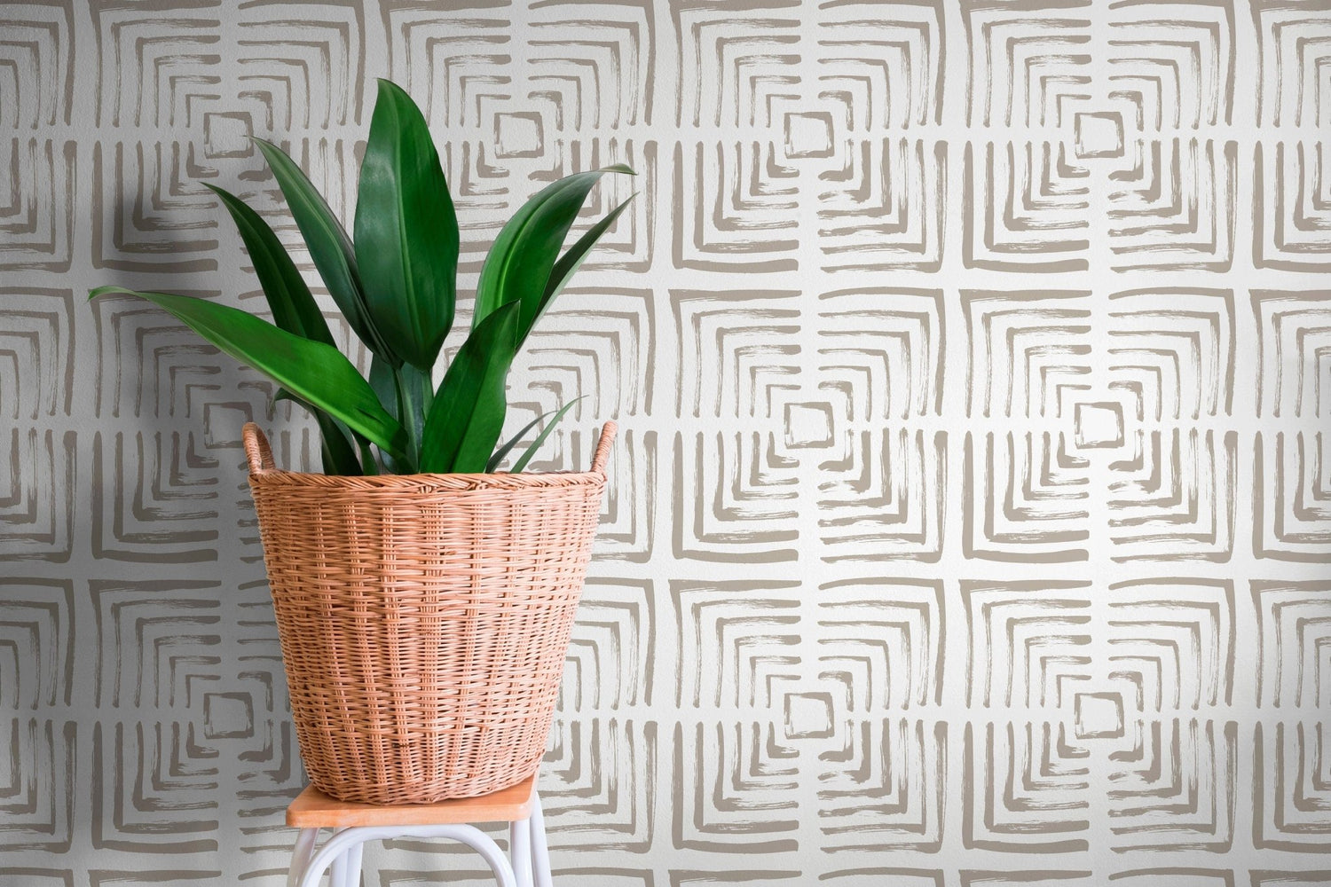 Abstract Square Maze Wallpaper - C068 - WallTrend