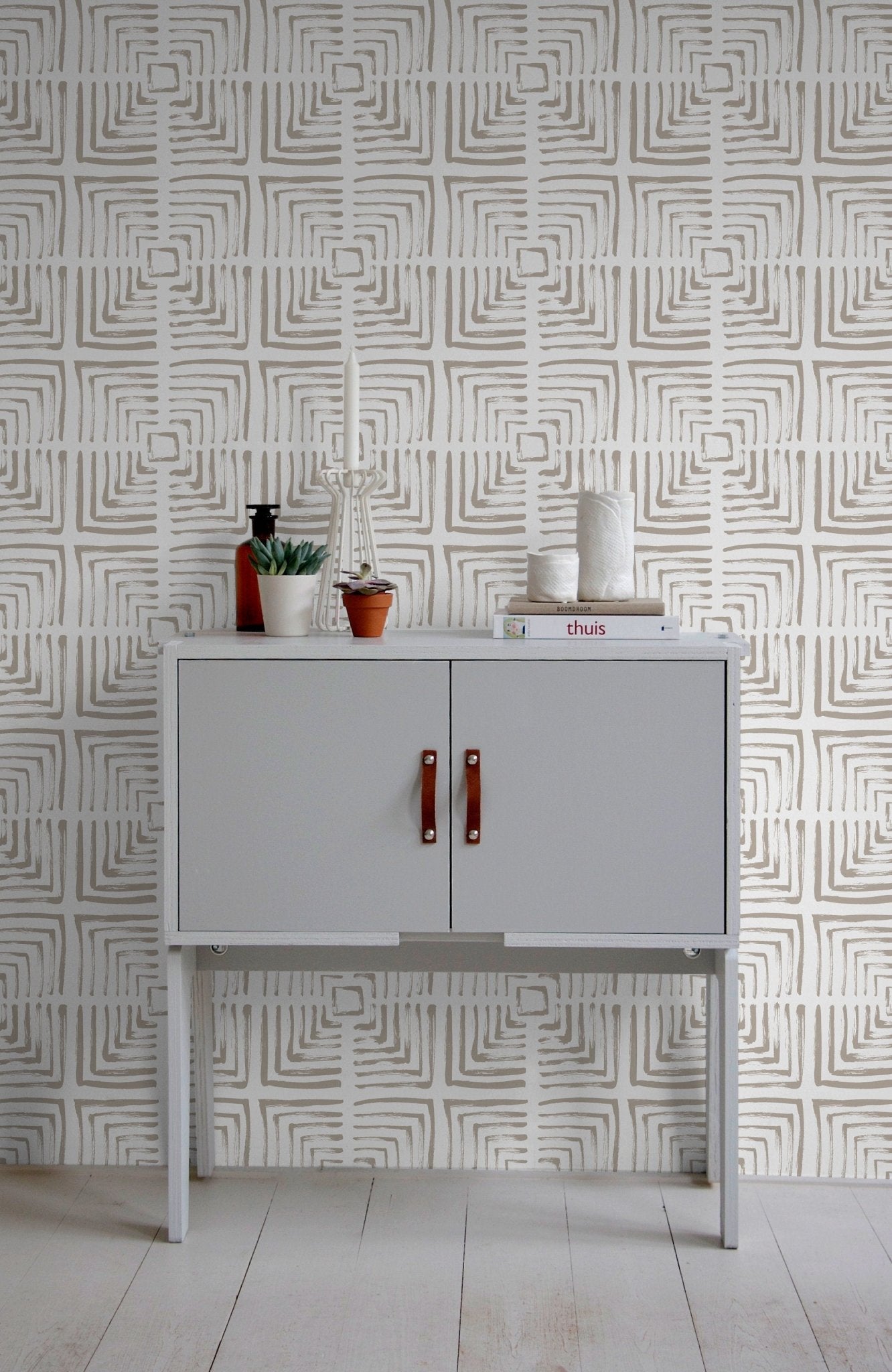 Abstract Square Maze Wallpaper - C068 - WallTrend