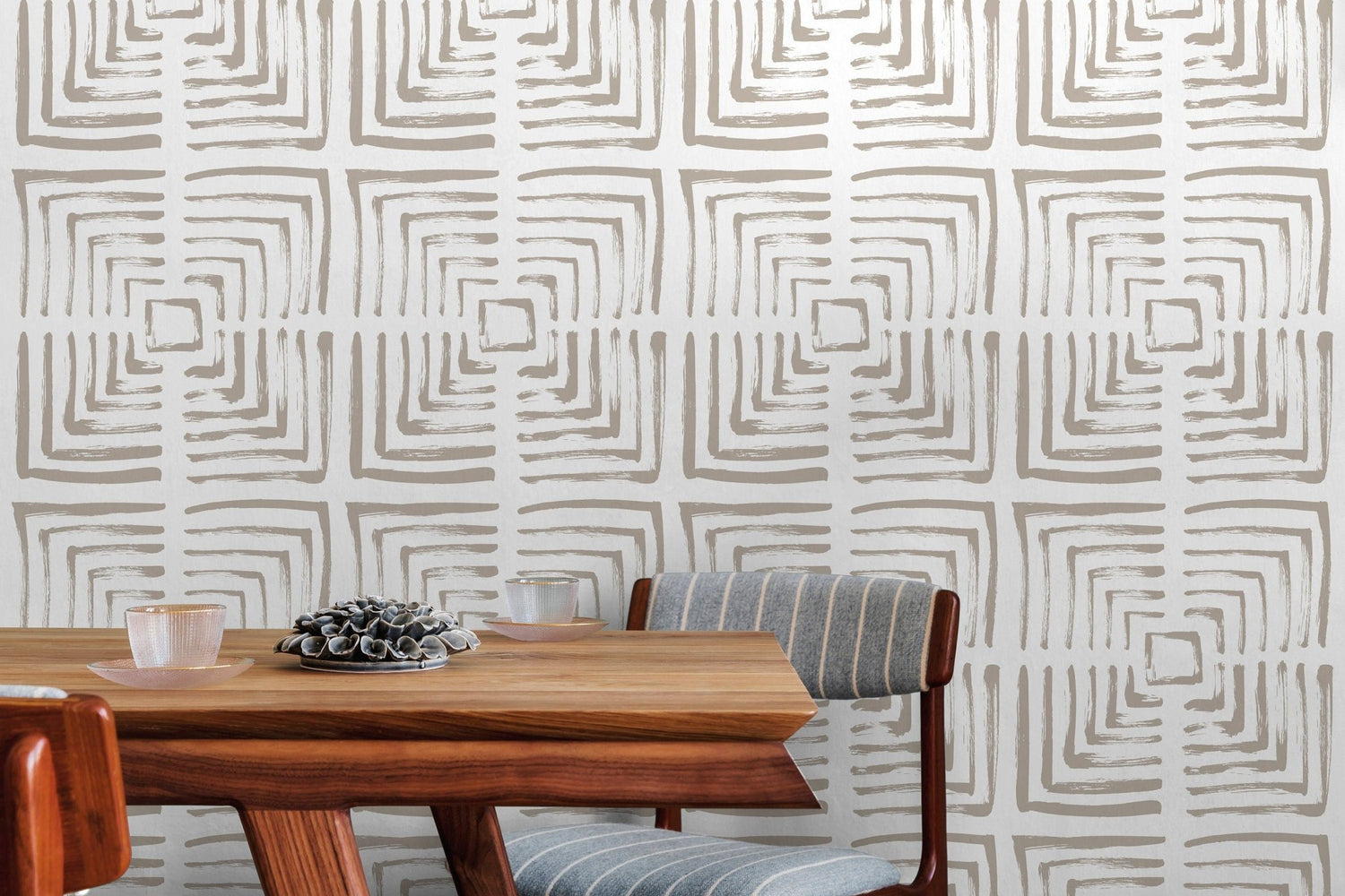 Abstract Square Maze Wallpaper - C068 - WallTrend