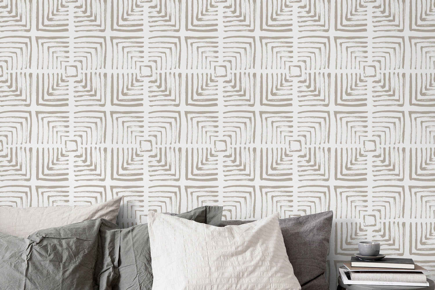 Abstract Square Maze Wallpaper - C068 - WallTrend