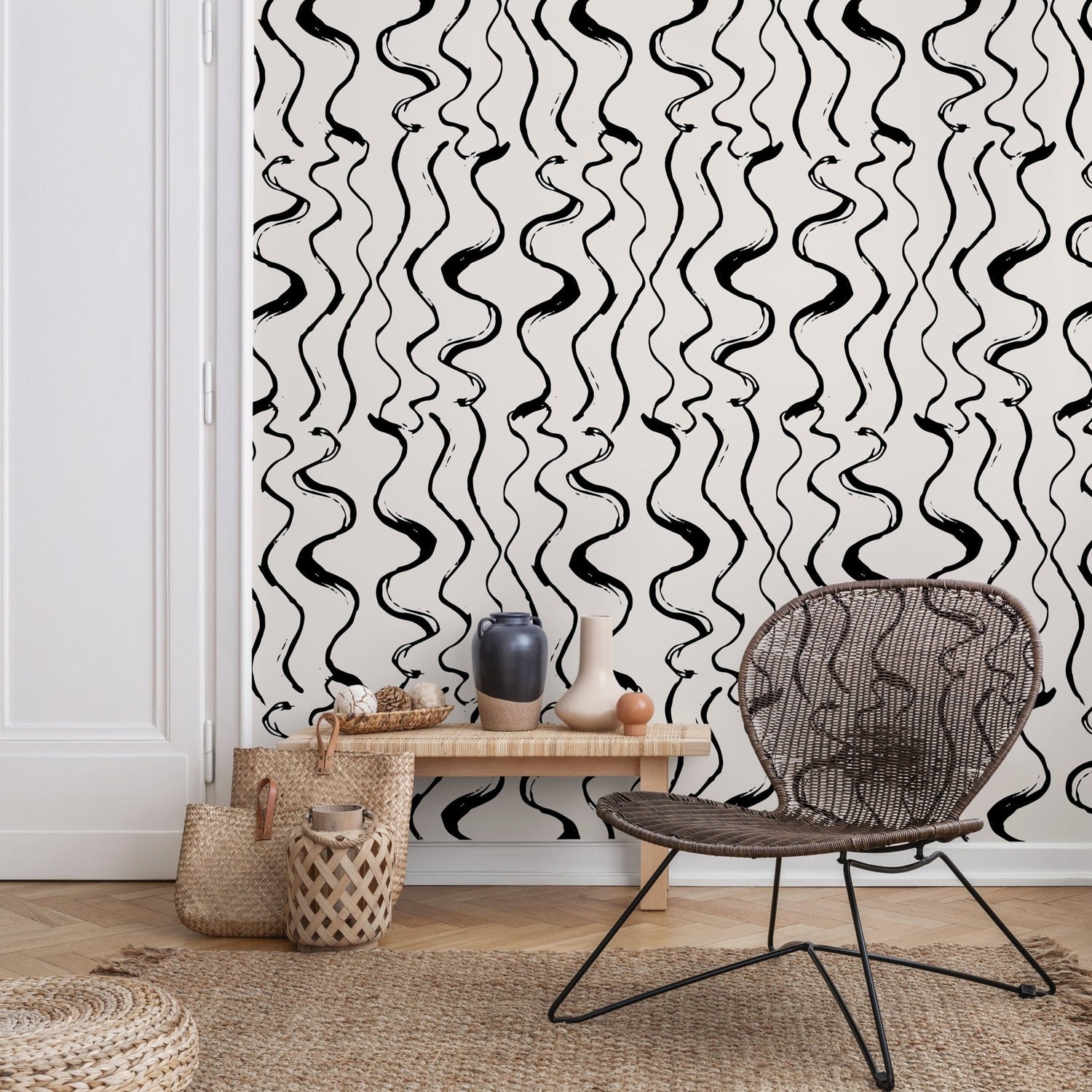 Abstract Squiggles Wallpaper - C432 - WallTrend