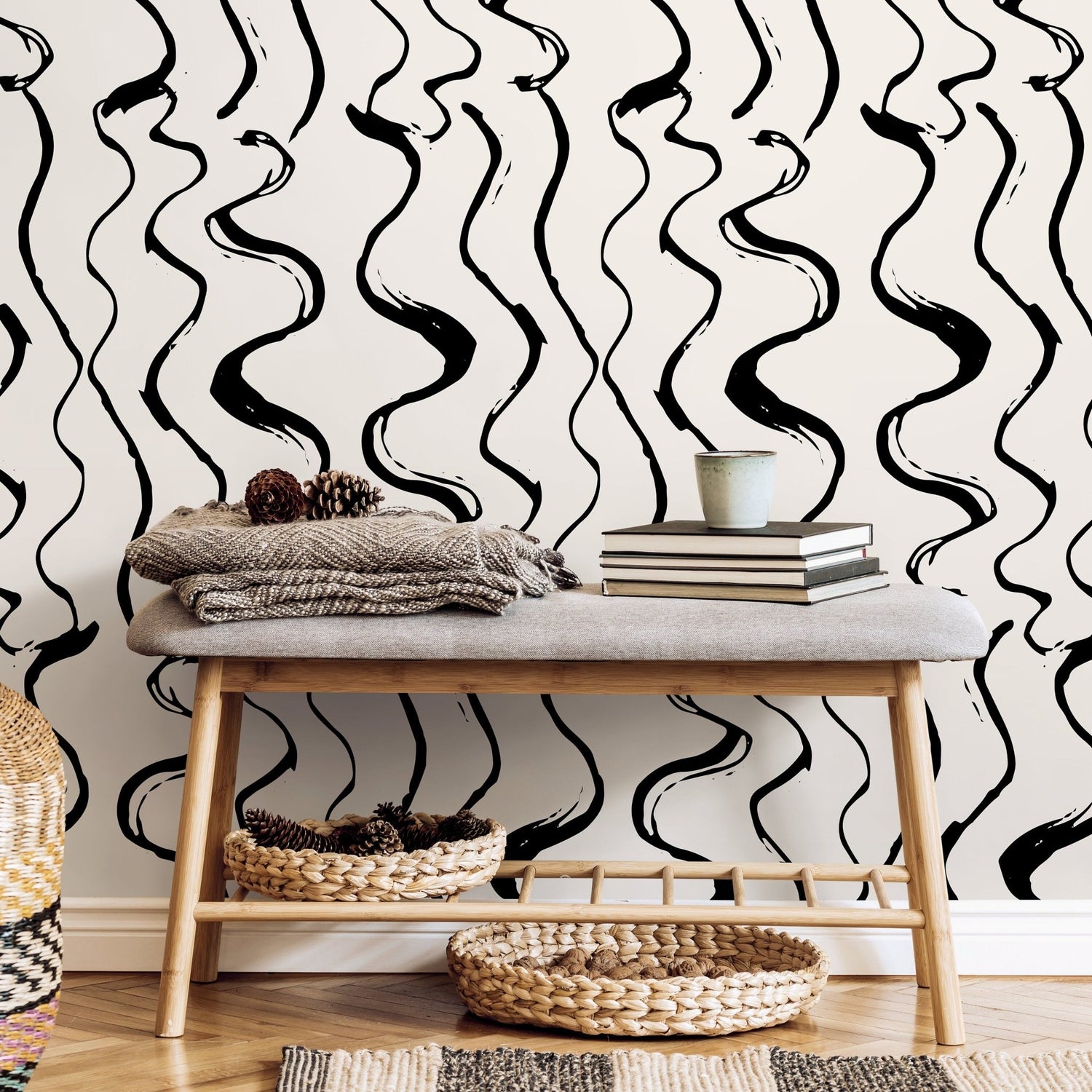 Abstract Squiggles Wallpaper - C432 - WallTrend