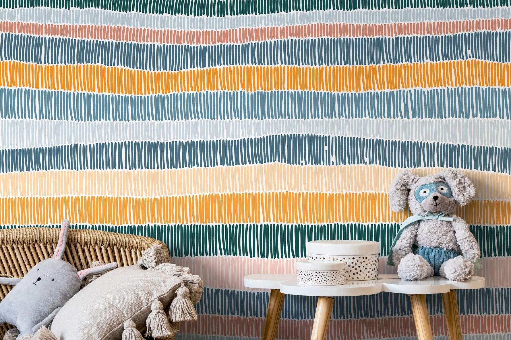 Abstract Striped Wallpaper / Peel and Stick Wallpaper Removable Wallpaper Home Decor Wall Art Wall Decor Room Decor - D509 - WallTrend