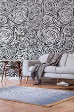 Abstract Swirling Circles Wallpaper - B691 - WallTrend