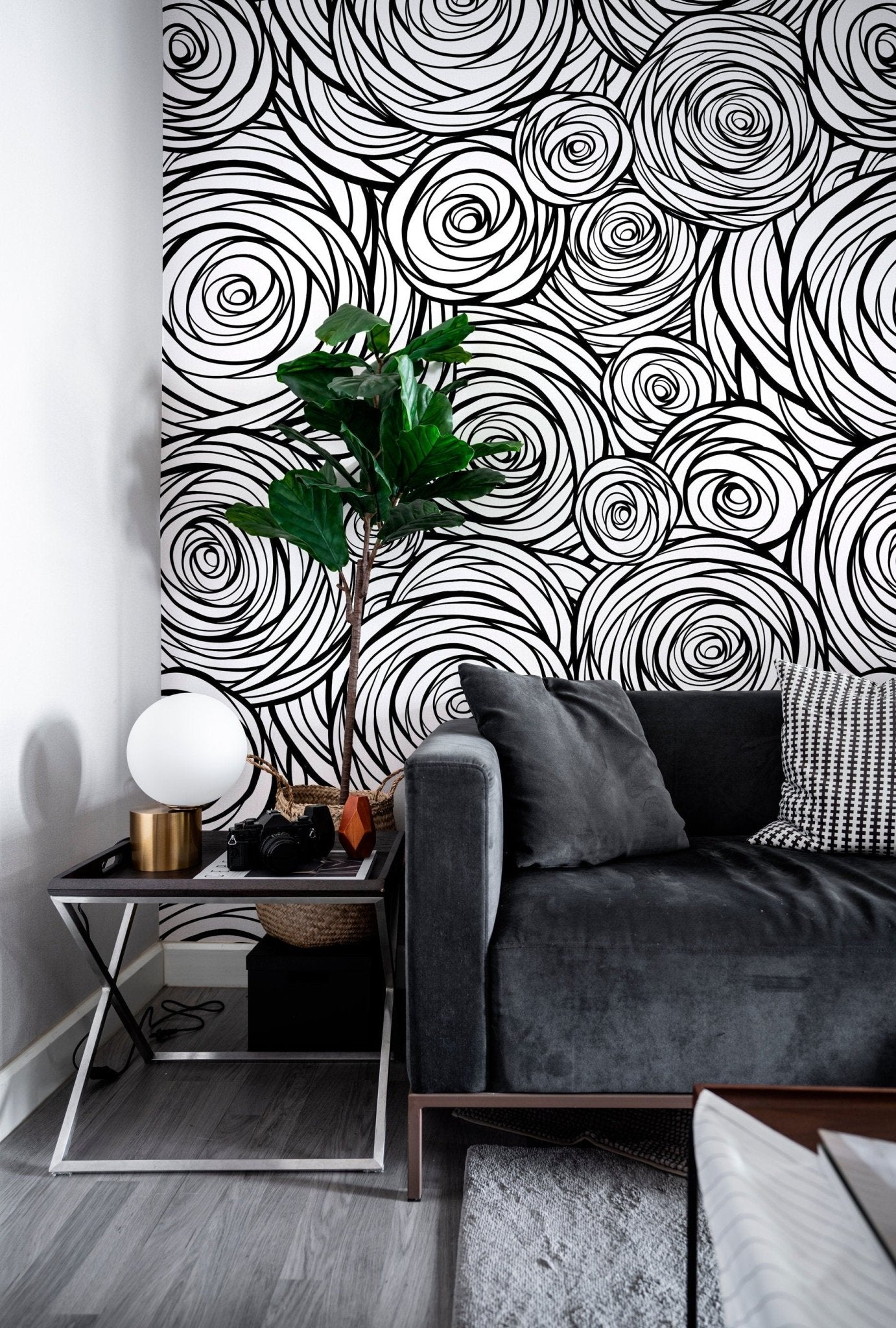 Abstract Swirling Circles Wallpaper - B691 - WallTrend