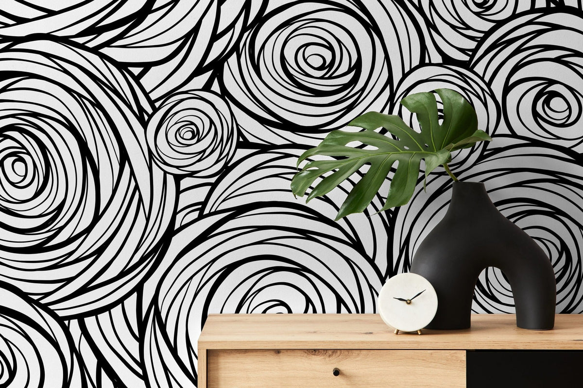 Abstract Swirling Circles Wallpaper - B691 - WallTrend