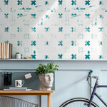 Abstract Teal Impressions Wallpaper - A852 - WallTrend