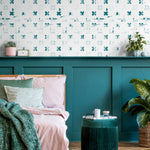 Abstract Teal Impressions Wallpaper - A852 - WallTrend