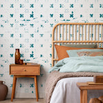 Abstract Teal Impressions Wallpaper - A852 - WallTrend