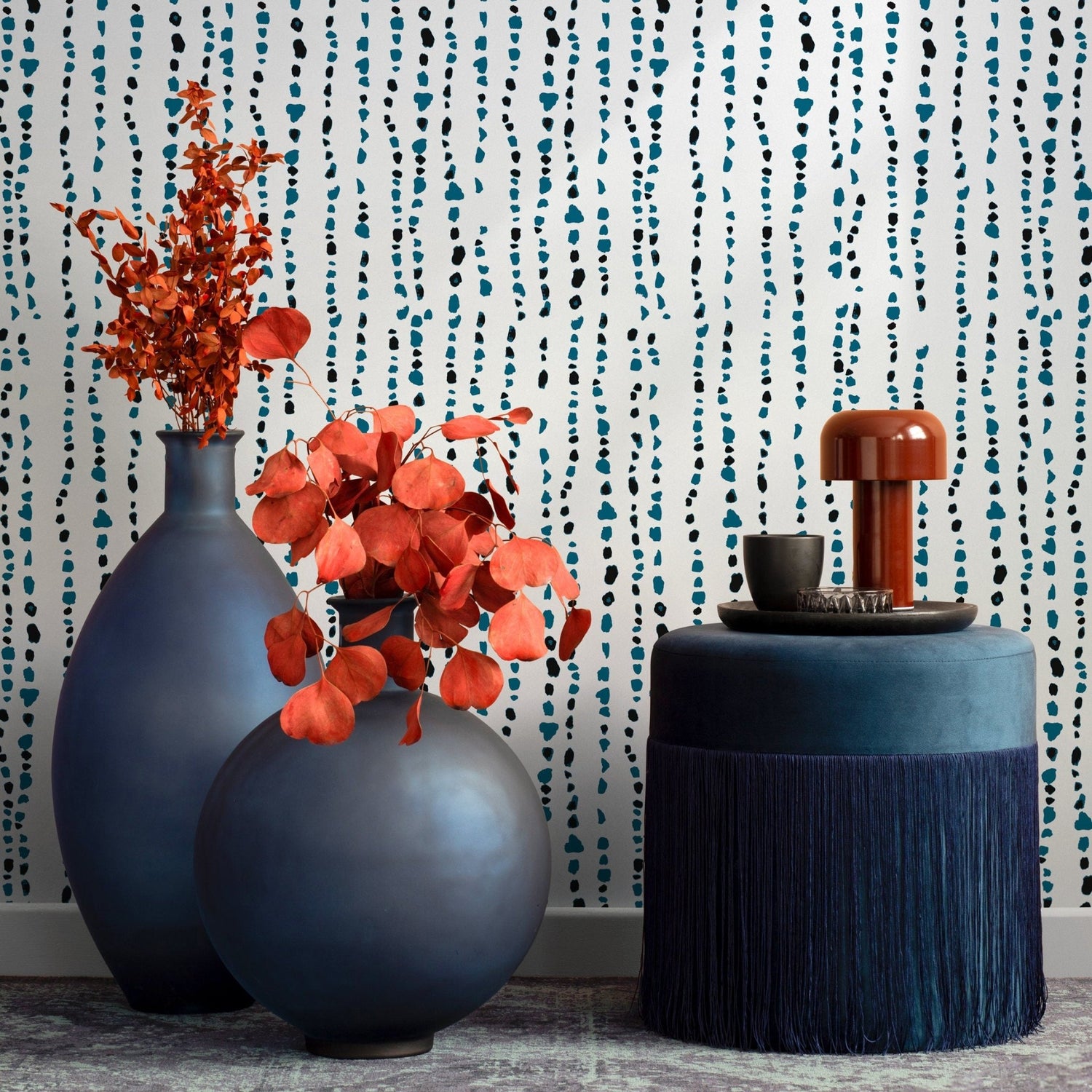 Abstract Teardrop Cascade Wallpaper - A150 - WallTrend