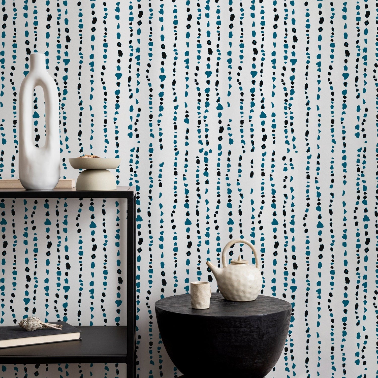 Abstract Teardrop Cascade Wallpaper - A150 - WallTrend