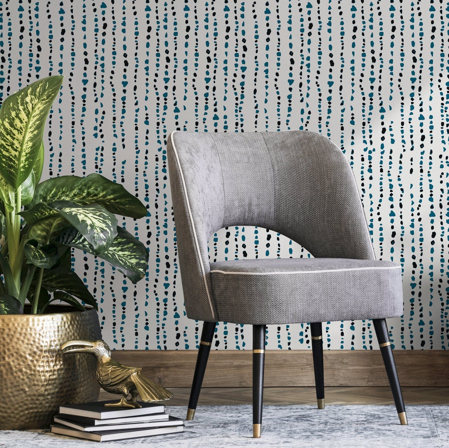 Abstract Teardrop Cascade Wallpaper - A150 - WallTrend