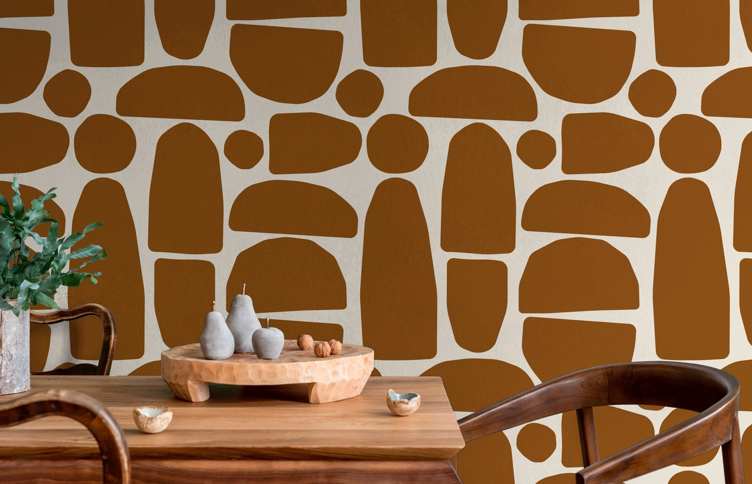 Abstract Terracotta Stones Wallpaper - C225 - WallTrend