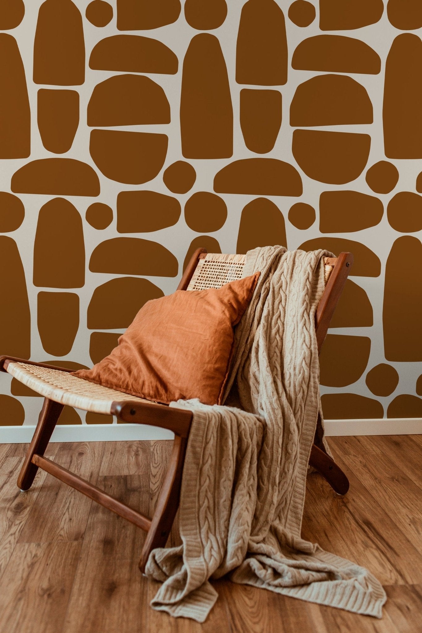 Abstract Terracotta Stones Wallpaper - C225 - WallTrend