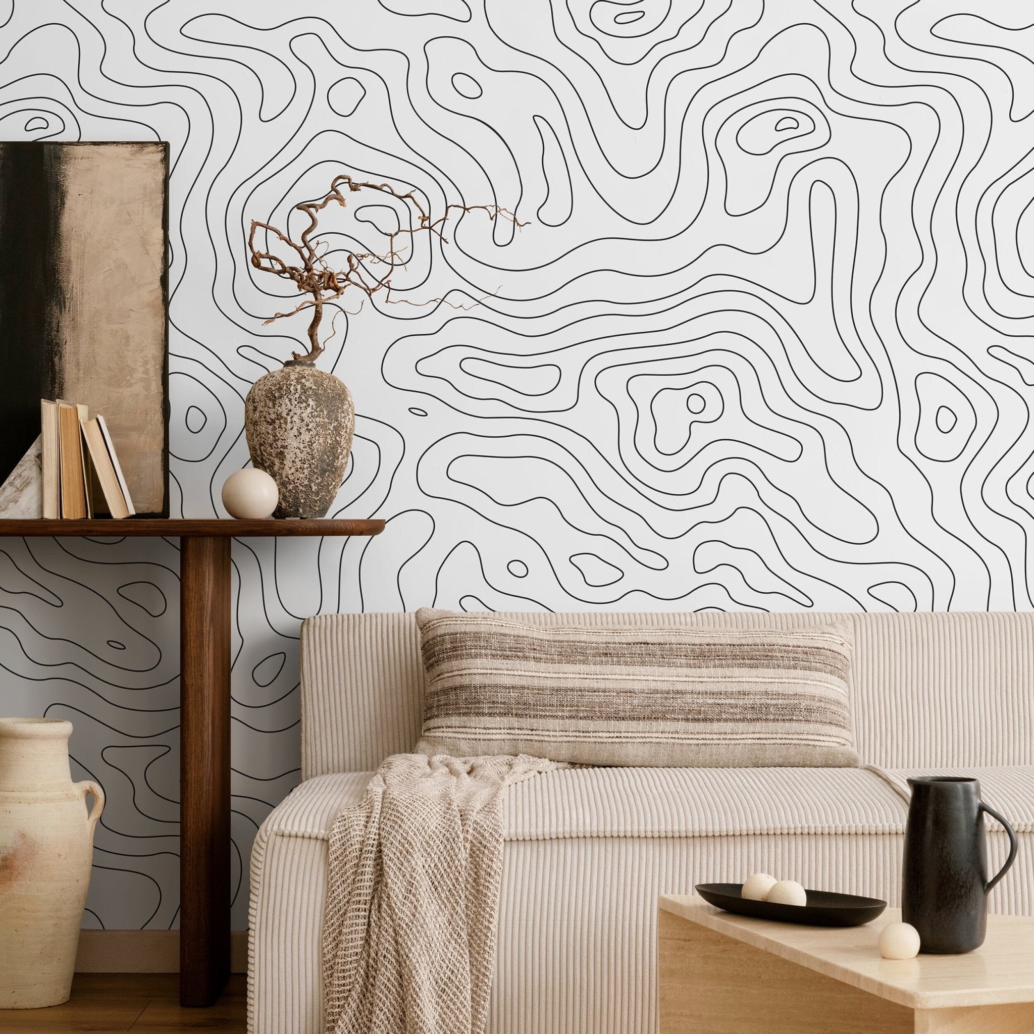 Abstract Topographic Lines Wallpaper - A420 - WallTrend
