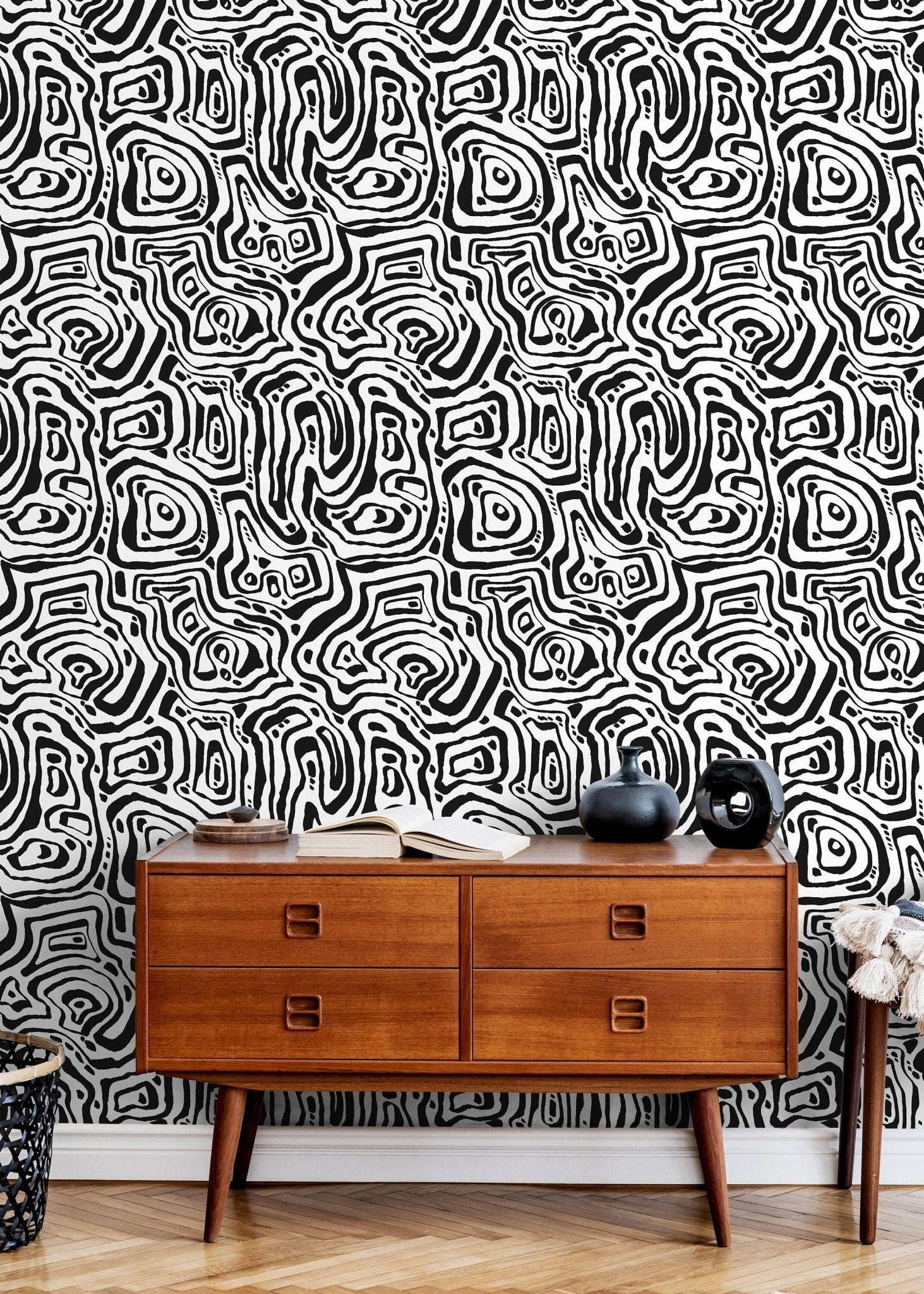 Abstract Topographic Lines Wallpaper - C656 - WallTrend