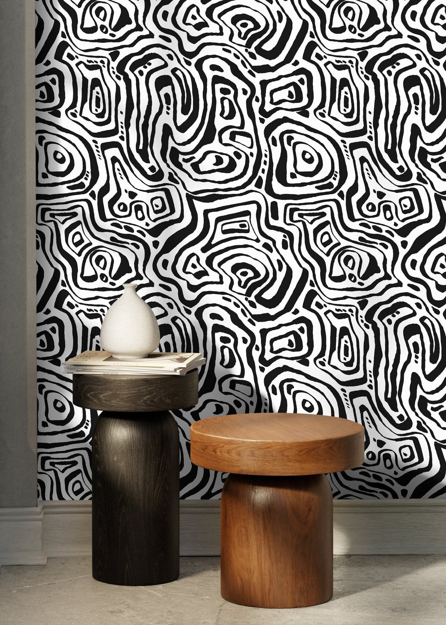 Abstract Topographic Lines Wallpaper - C656 - WallTrend