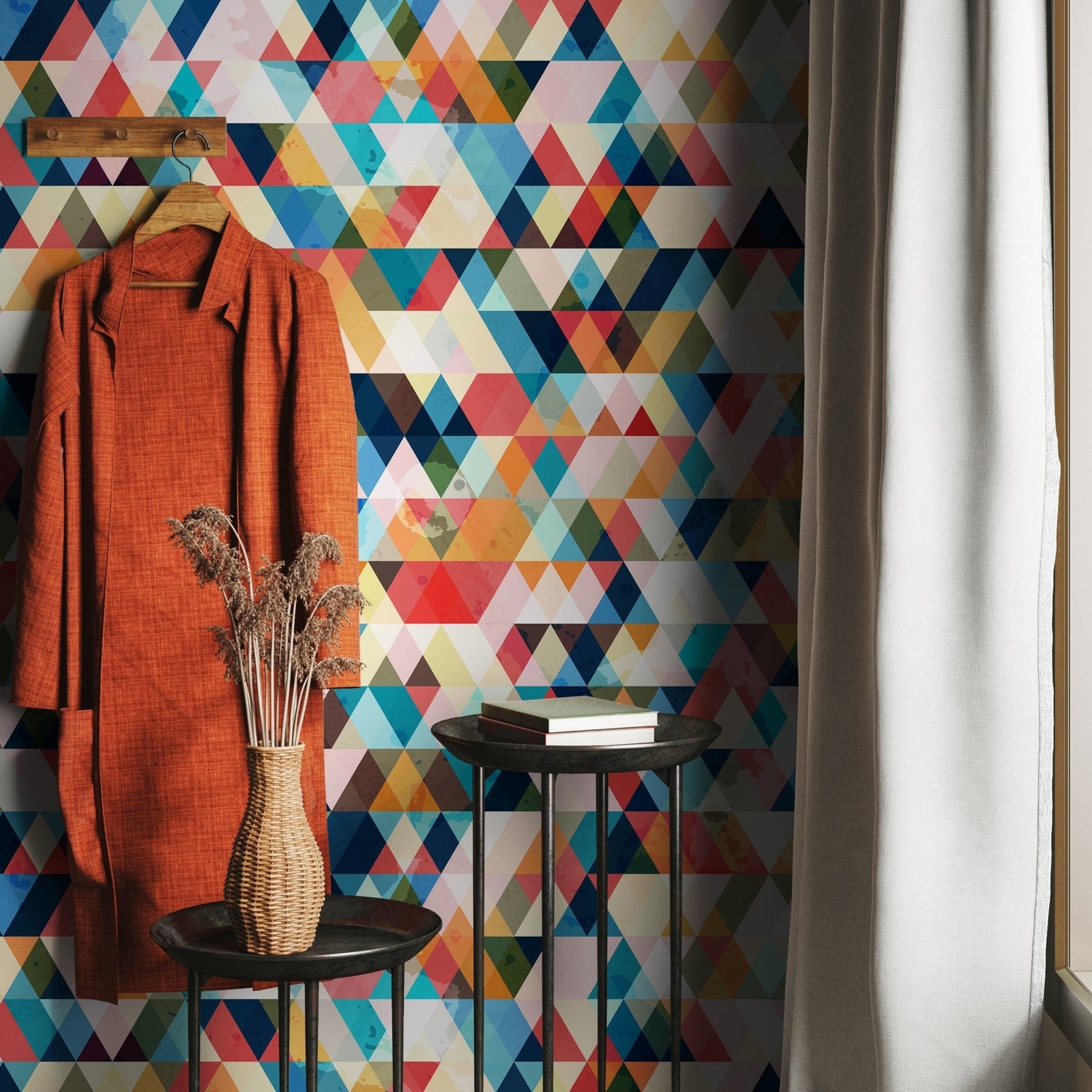 Abstract Triangular Mosaic Wallpaper - A153 - WallTrend