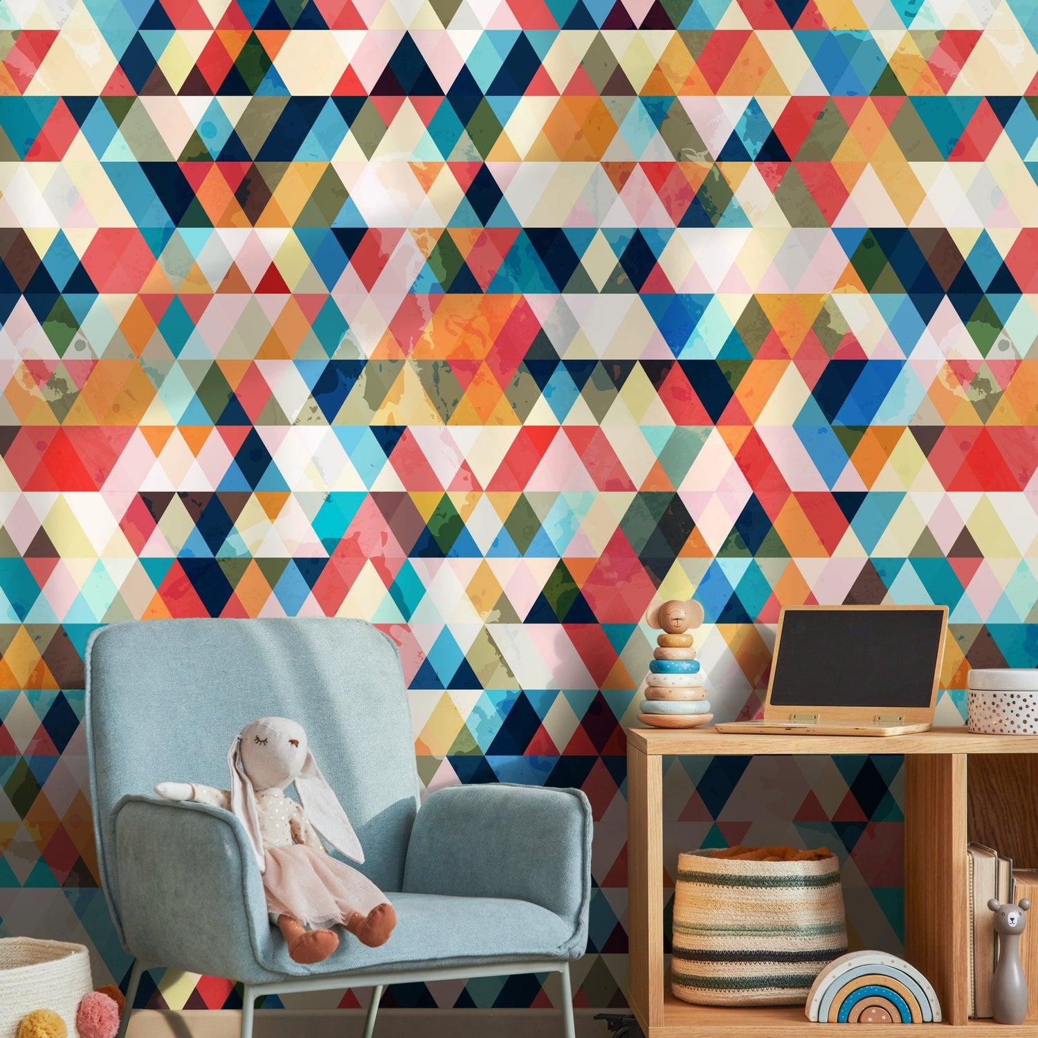 Abstract Triangular Mosaic Wallpaper - A153 - WallTrend