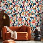 Abstract Triangular Mosaic Wallpaper - A153 - WallTrend