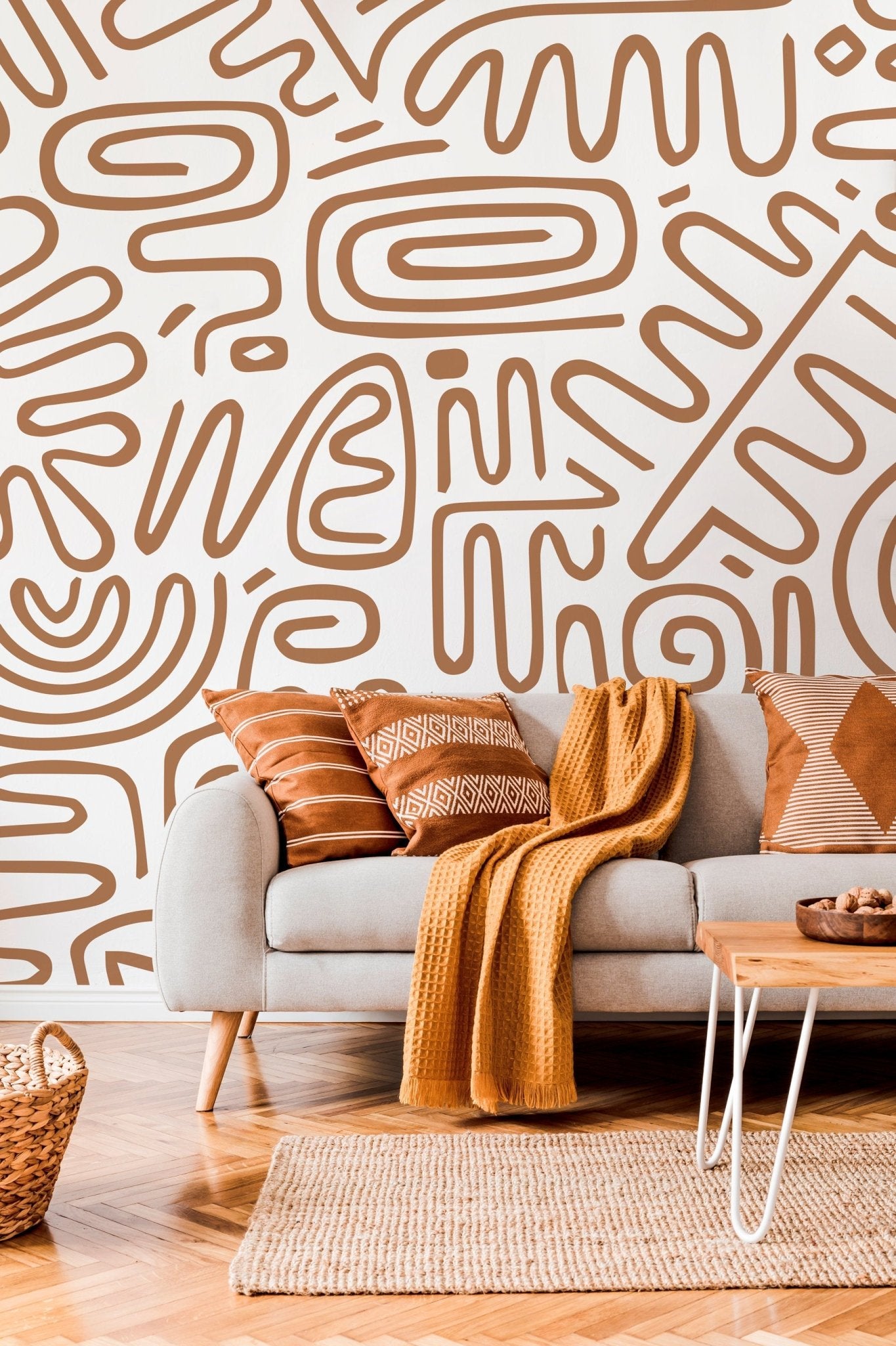 Abstract Tribal Maze Wallpaper - C082 - WallTrend