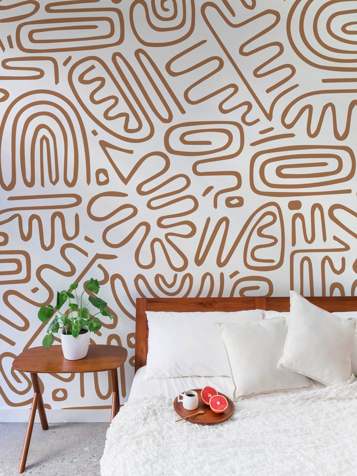 Abstract Tribal Maze Wallpaper - C082 - WallTrend