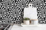 Abstract Tribal Maze Wallpaper - D352 - WallTrend