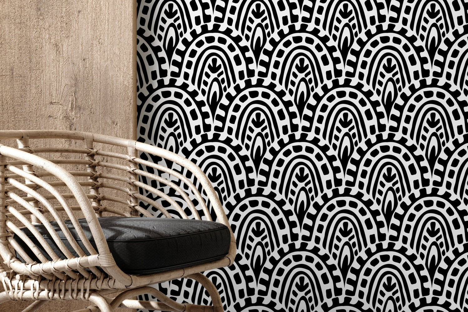 Abstract Tribal Maze Wallpaper - D352 - WallTrend