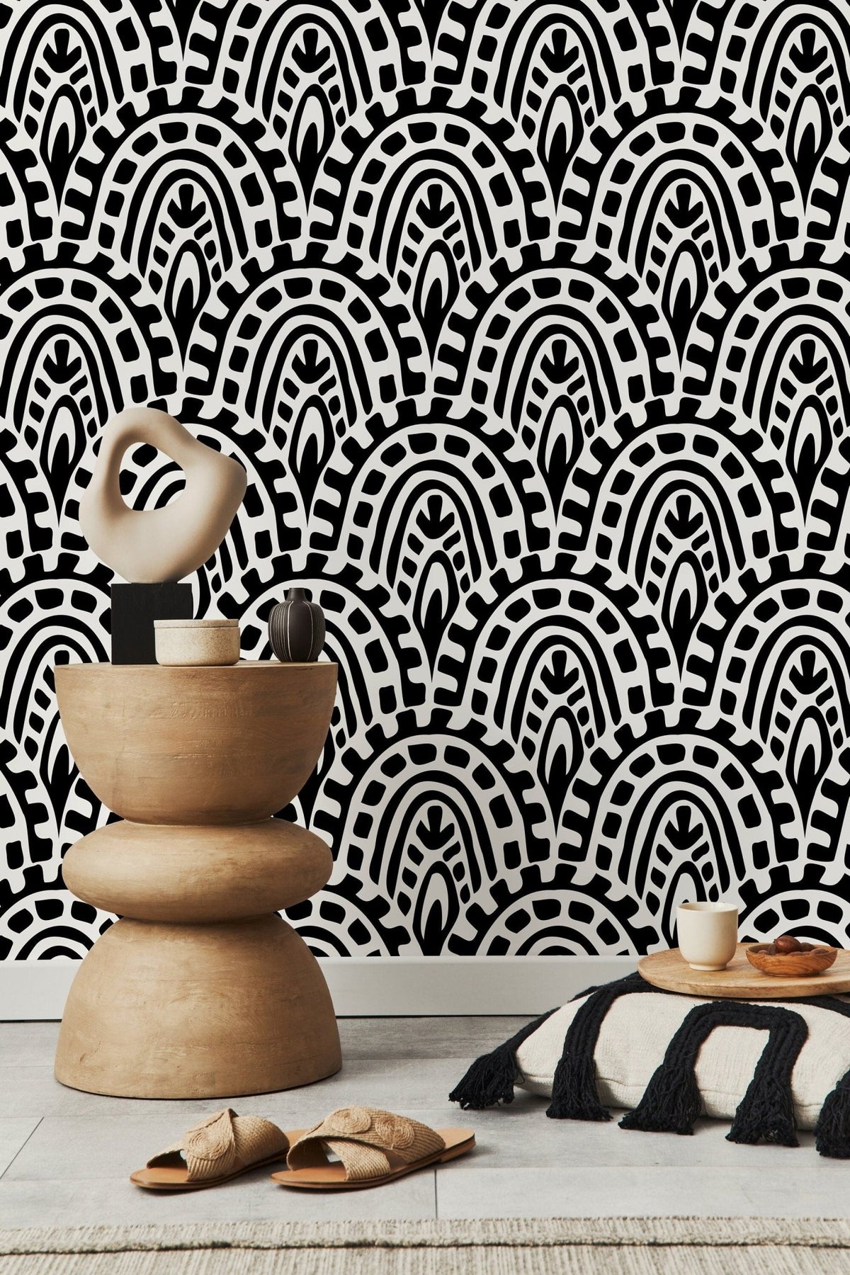 Abstract Tribal Maze Wallpaper - D352 - WallTrend