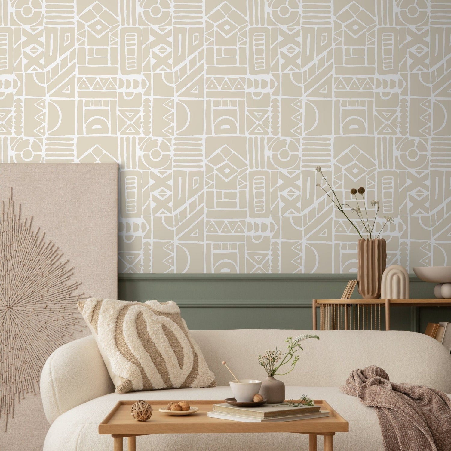 Abstract Tribal Pattern Wallpaper - C592 - WallTrend