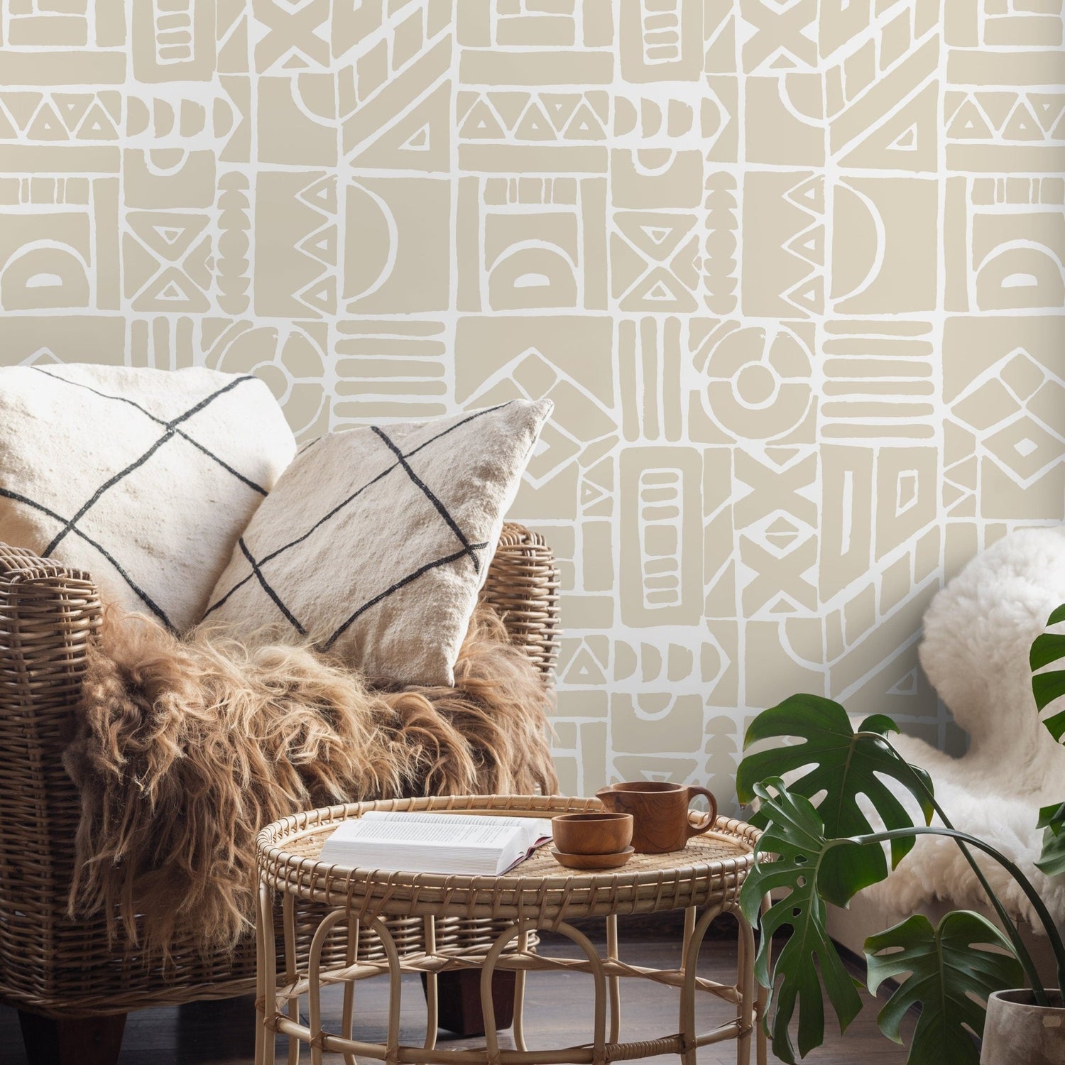 Abstract Tribal Pattern Wallpaper - C592 - WallTrend