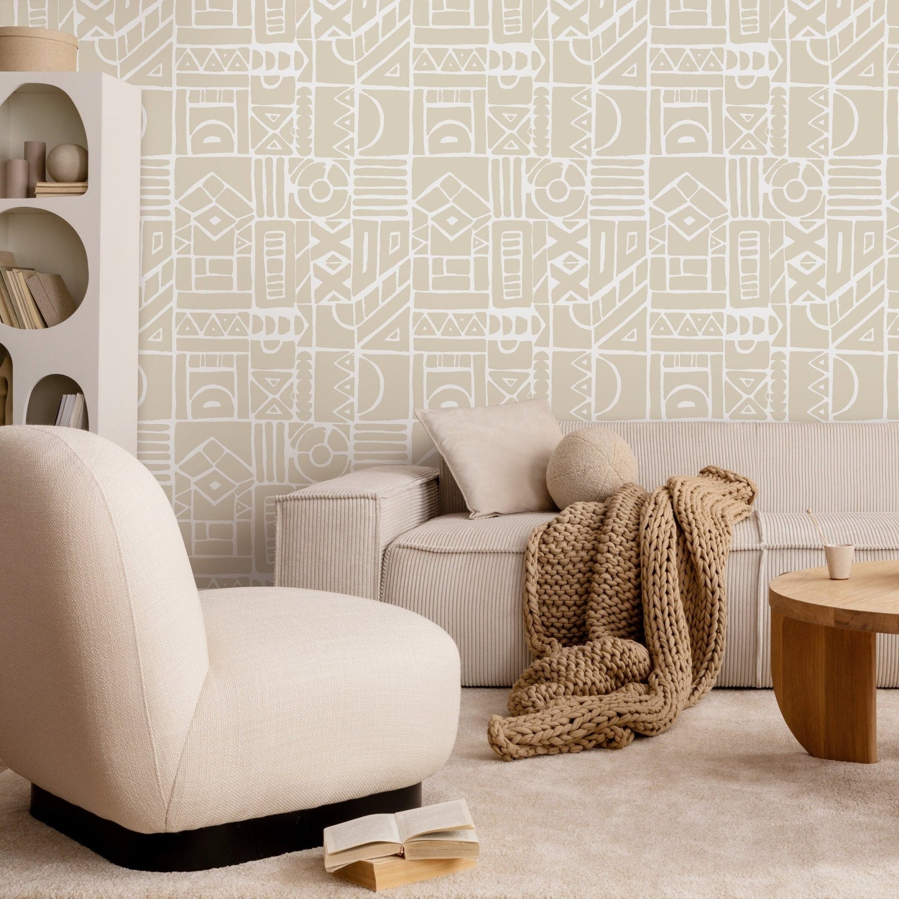 Abstract Tribal Pattern Wallpaper - C592 - WallTrend