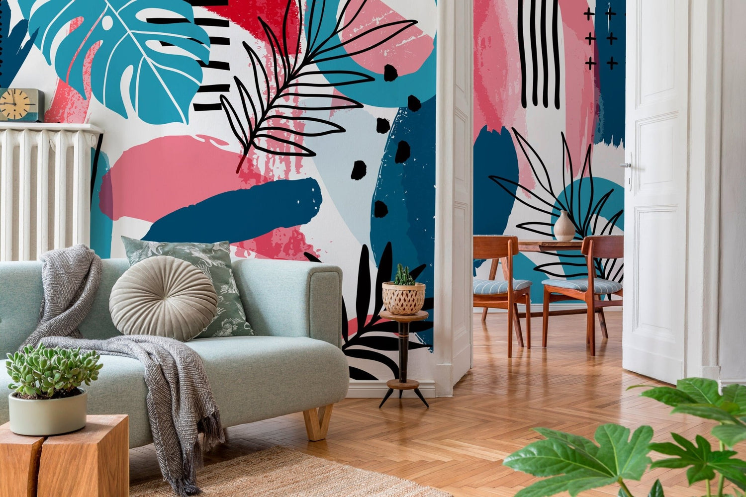 Abstract Tropical Fusion Wallpaper - SKU B884 - WallTrend